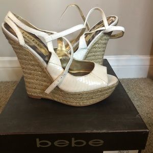 BEBE “AVERY” White Wedges